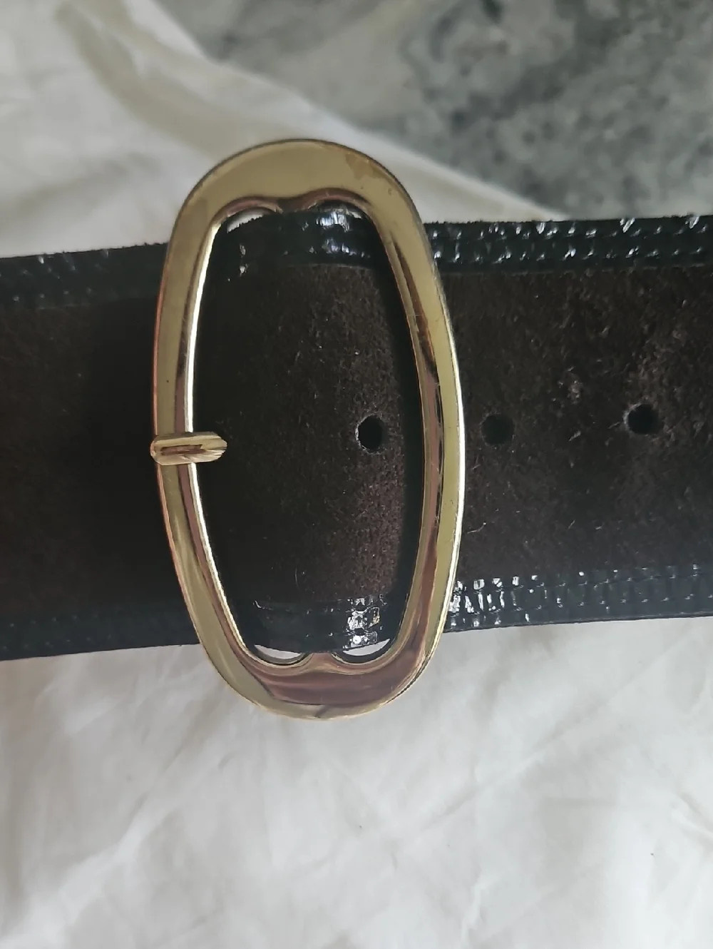 Banana Republic Brown Suede Belt with Gold Buckle